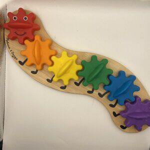 Melissa & Doug Wooden Rainbow Caterpillar Gear Toy Toddler 18 Months + Colorful